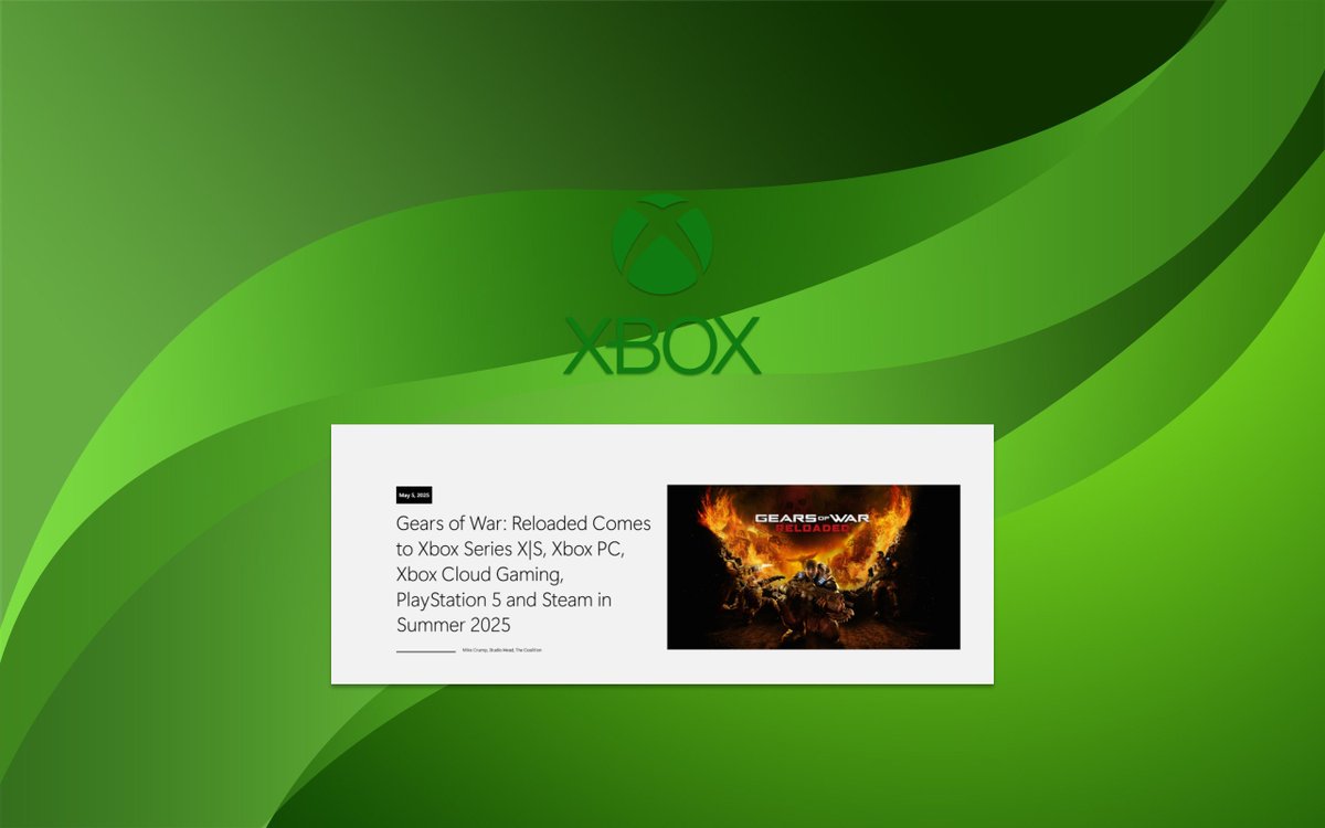 DJone01's tweet photo. It's interesting to note that the PC version of Gears of War: Reloaded is referred to as an 'Xbox PC' on Xbox Wire.
Game anywhere or... 🖥️ 🎮
🔗: https://t.co/iJednxhm3J
#GearsOfWar #GearsOfWarReloaded #XboxWire https://t.co/tRpKvkWESg