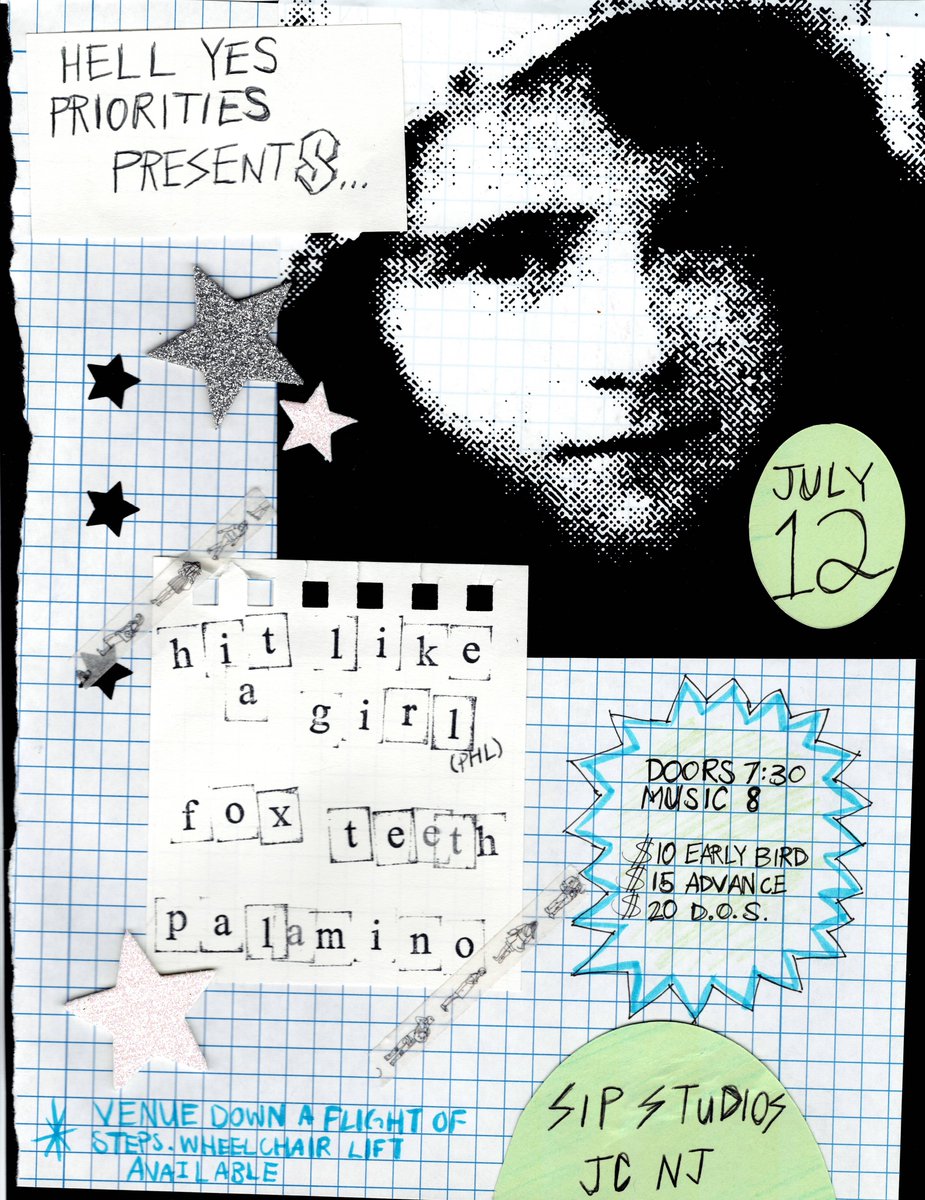 Fox Teeth (@foxteethnj) on Twitter photo SUPER EXCITED FOR THIS ONE 😈 
playing a home show with <a href="/hlagband/">Hit Like a Girl</a> and <a href="/palaminoworld/">Palamino</a> on 7/12 🩸🩸🩸
SEE YOU THERE 
poster made by Olivia Grasso <3 SUPER EXCITED FOR THIS ONE 😈 
playing a home show with <a href="/hlagband/">Hit Like a Girl</a> and <a href="/palaminoworld/">Palamino</a> on 7/12 🩸🩸🩸
SEE YOU THERE 
poster made by Olivia Grasso <3