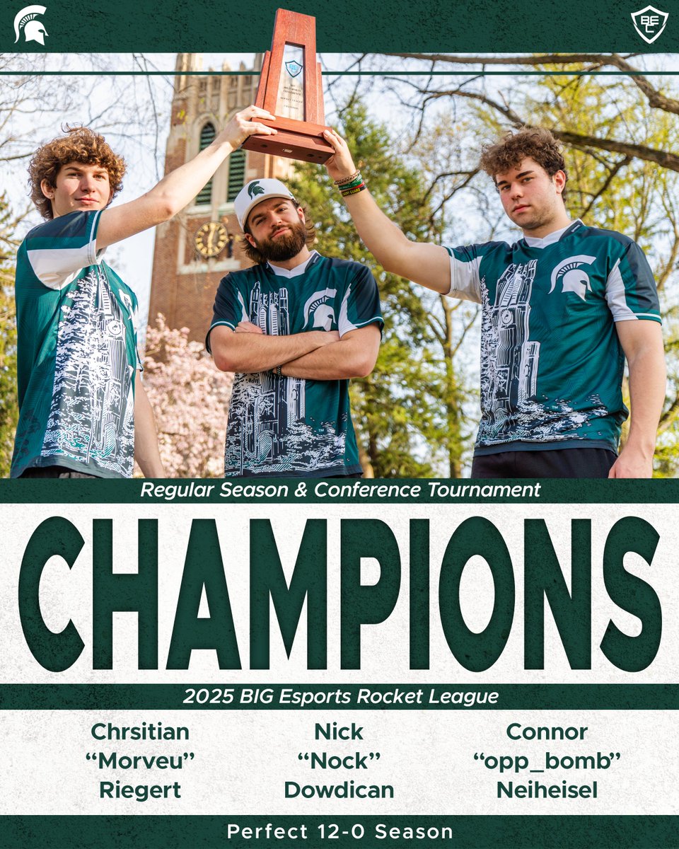 🏆 BIG CHAMPIONS 🏆

Michigan State Rocket League wins the BIG Esports Conference Championship after perfect 12-0 season!