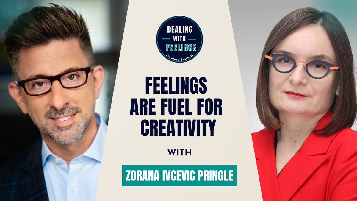 marcbrackett's tweet image. Most people think creativity = talent.
But what if it’s really about your emotions? Frustration, nostalgia, grief, anger—these fuel creative work.
This week on Dealing With Feelings, I sat down with my colleague Dr. @ZoranaPsych, author of The Creative Choice, to talk about:…