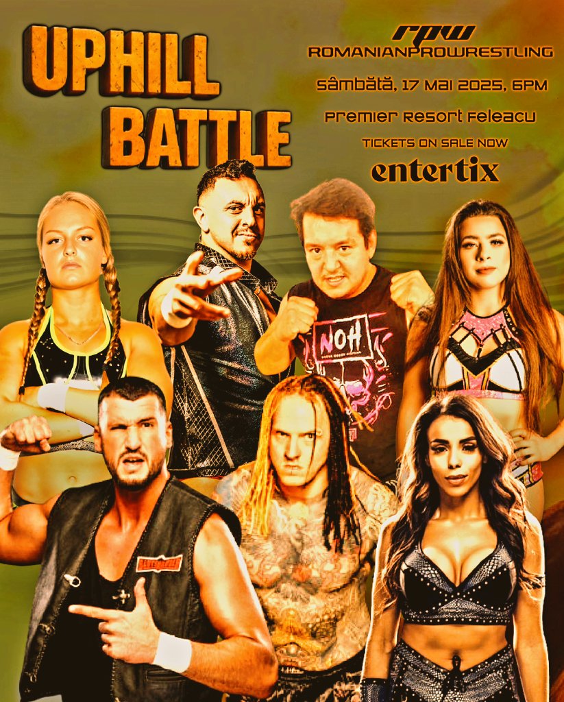 Romanian Pro Wrestling (@rpwromania) on Twitter photo The mayhem unfolds on the hills of Cluj on May 17th. 👊 An international wrestling showdown is brought to Transylvania by <a href="/RPWRomania/">Romanian Pro Wrestling</a> for one unforgettable night! 🇷🇴
#RPWUphillBattle Doors 🚪 - 17:30
Belltime 🤼♂️ - 18:00
🫵 Be there: entertix.ro/events/28602/r… The mayhem unfolds on the hills of Cluj on May 17th. 👊 An international wrestling showdown is brought to Transylvania by <a href="/RPWRomania/">Romanian Pro Wrestling</a> for one unforgettable night! 🇷🇴
#RPWUphillBattle Doors 🚪 - 17:30
Belltime 🤼♂️ - 18:00
🫵 Be there: entertix.ro/events/28602/r…