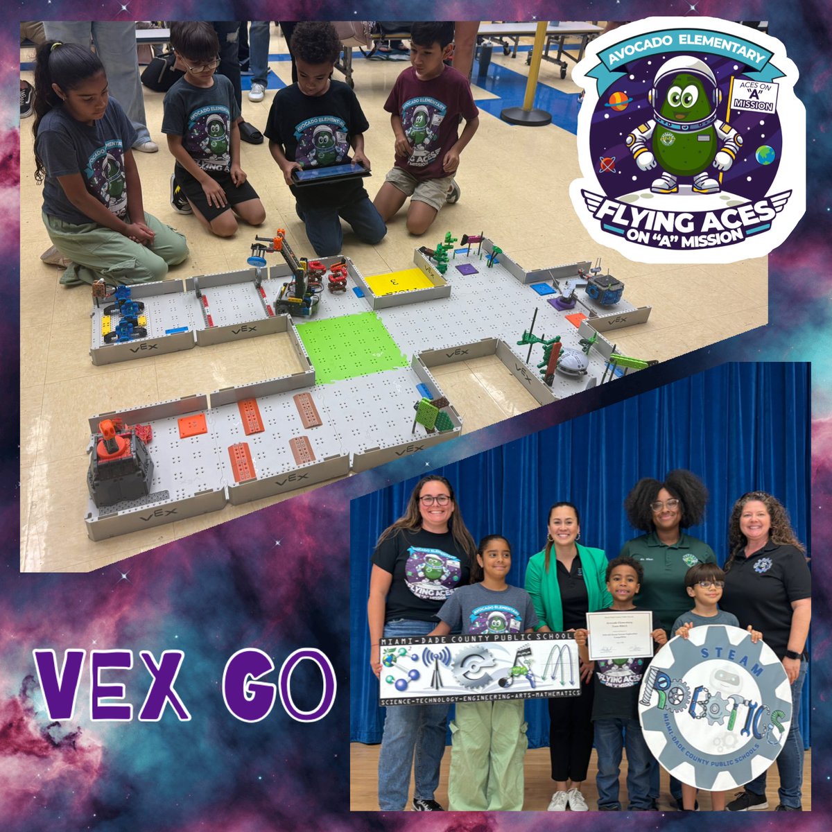 AvocadoAces's tweet image. Our future engineers showed off their skills at the VEX GO Robotics Competition this weekend! We’re so proud of their teamwork, creativity, and determination. Great job representing Avocado Elementary! 🤖 #VexGo #STEAM #AvocadoAces @STEAMDesignated @MDCPSSTEAM @MDCPSSouth