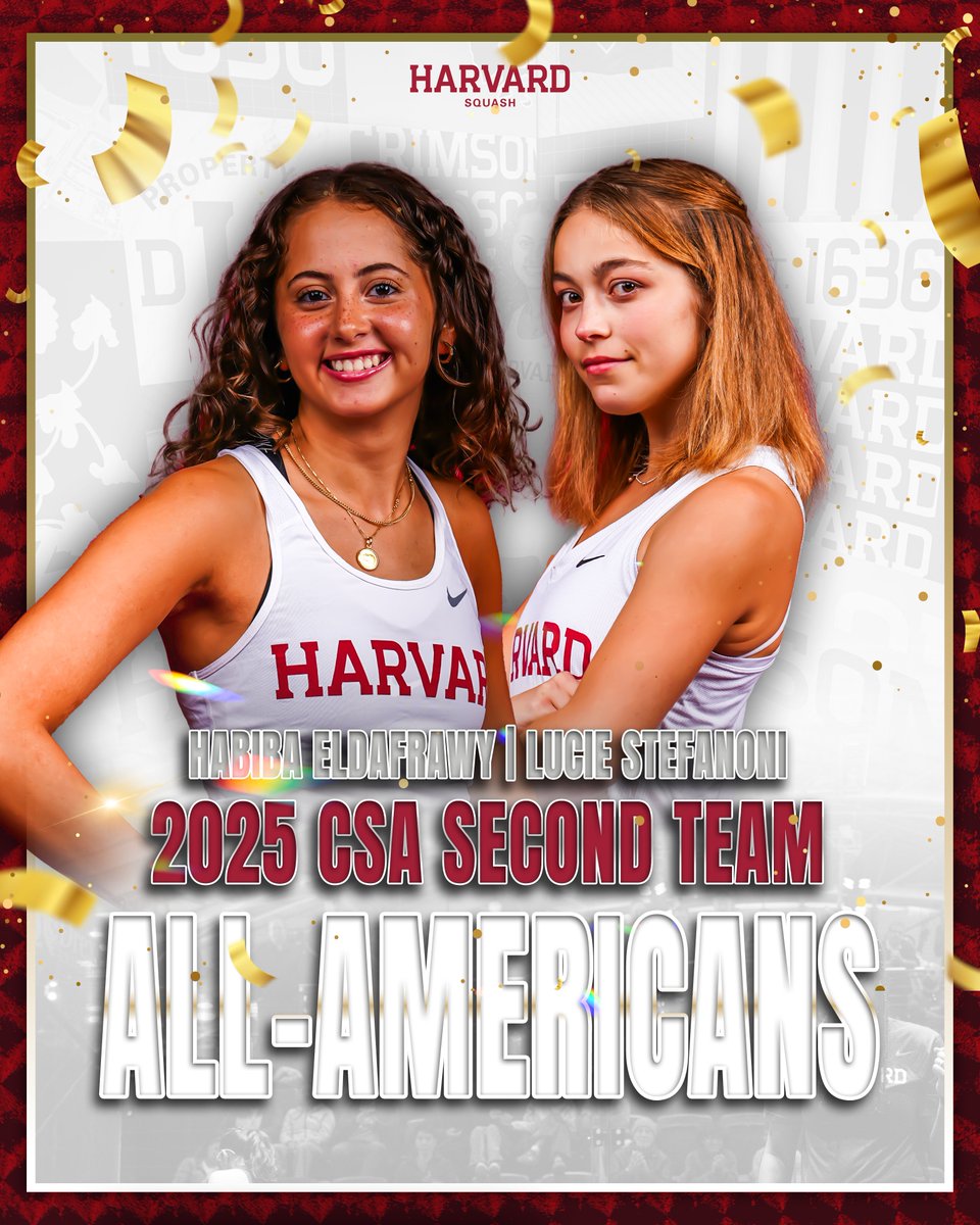 🇺🇸 𝐀𝐋𝐋-𝐀𝐌𝐄𝐑𝐈𝐂𝐀 🇺🇸

Habiba and Lucie take home Second-Team All-America honors from <a href="/CollegeSquash/">College Squash</a> after incredible seasons with the Crimson! 

#OneCrimson