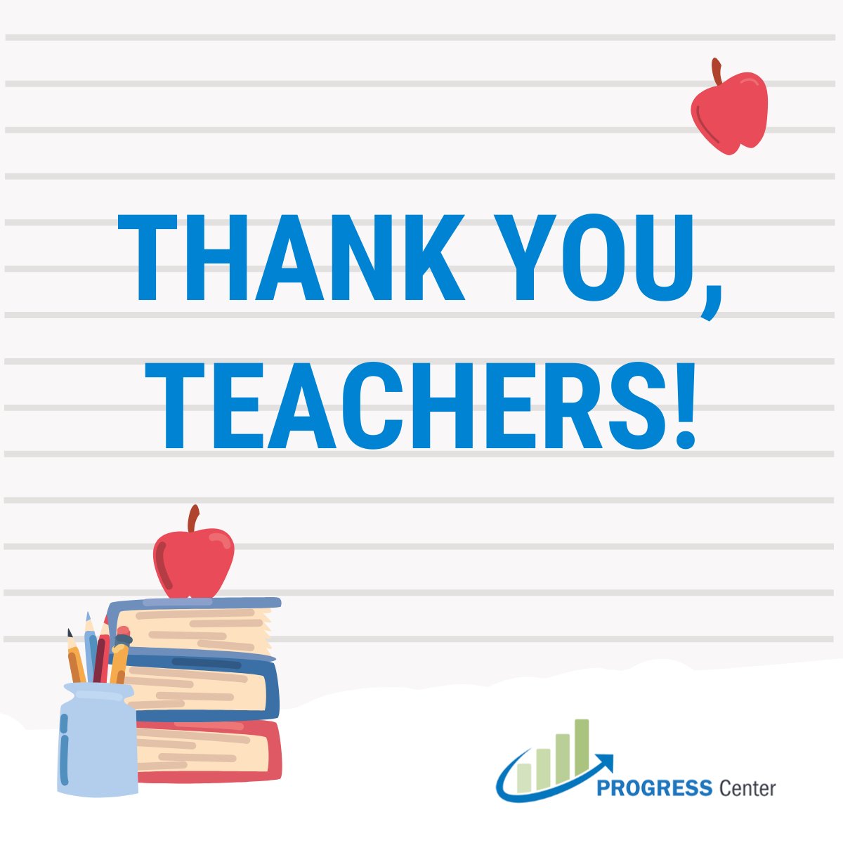 Today kicks off #TeacherAppreciationWeek. 🍎 The PROGRESS Center recognizes teachers as essential to the development and implementation of high-quality instructional programming that promotes PROGRESS for students with disabilities.