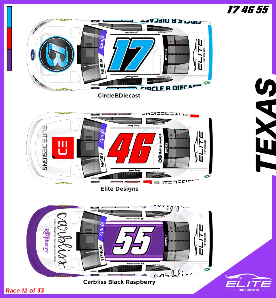 Paint Preview: MNN - Texas

<a href="/JWishon22/">Jared Wishon</a> - CircleBDiecast
<a href="/thebigshow434/">JSBrown</a> - Elite Designs 
<a href="/nate_yarnell/">Nathan Yarnell 🇺🇸🏴‍☠️</a> - Carbliss 

Last race before a 2 week break, let’s have a strong run tonight 💪