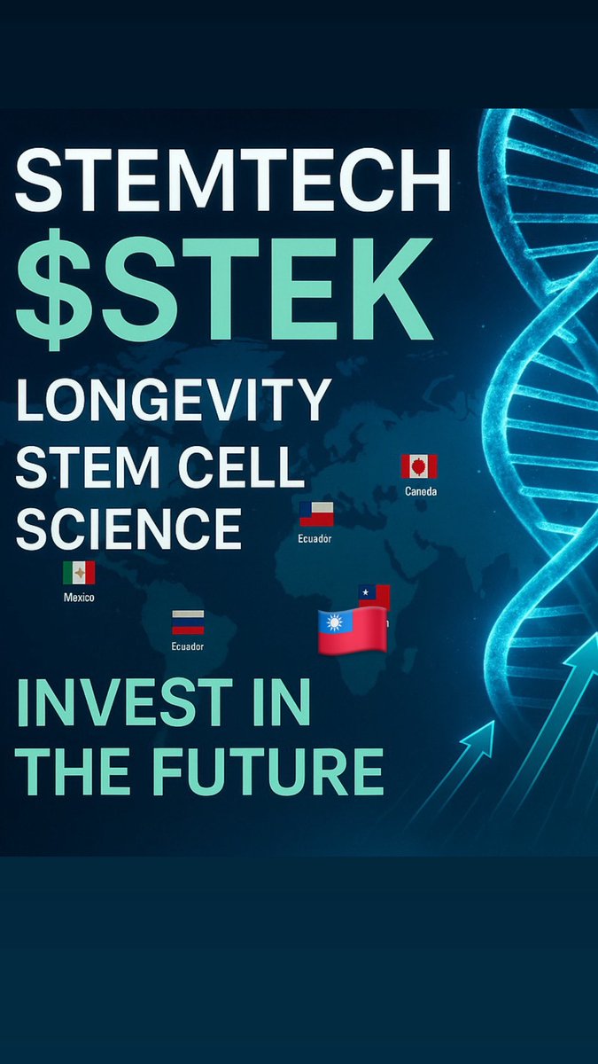 stemtech's tweet image. $STEK
Positioned to lead the next wave in wellness
 innovation.

Invest in health. Invest in the future.
#StemCells #Longevity #AntiAging #Wellness #STEK #OTC