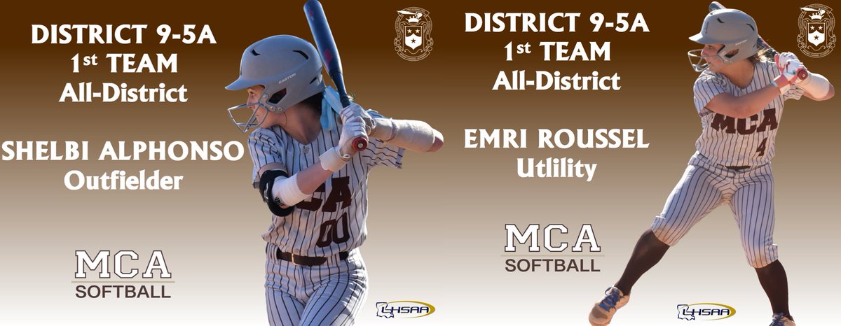 📷CONGRATULATIONS to our <a href="/CatholicLeague_/">Catholic League Sports</a>, All-District Team Members!!!
Please help us congratulate the following CUBS!! 
<a href="/mcacubs/">Mount Carmel Academy</a> <a href="/CCSprep/">CCS Prep Coverage</a> <a href="/nolaprep/">NOLA.com Prep Sports</a> <a href="/VSNLouisiana/">Varsity Sports Now</a> @Softball_La <a href="/LSL_Sportsline/">Louisiana Sportsline</a> <a href="/GeauxPrepsLA/">GeauxPreps.com</a> 

1st Team All-District:
<a href="/ChloeKrey/">Chloe Krey</a>  (Senior) District MVP
<a href="/TraubHayden/">Hayden Traub 2026</a>