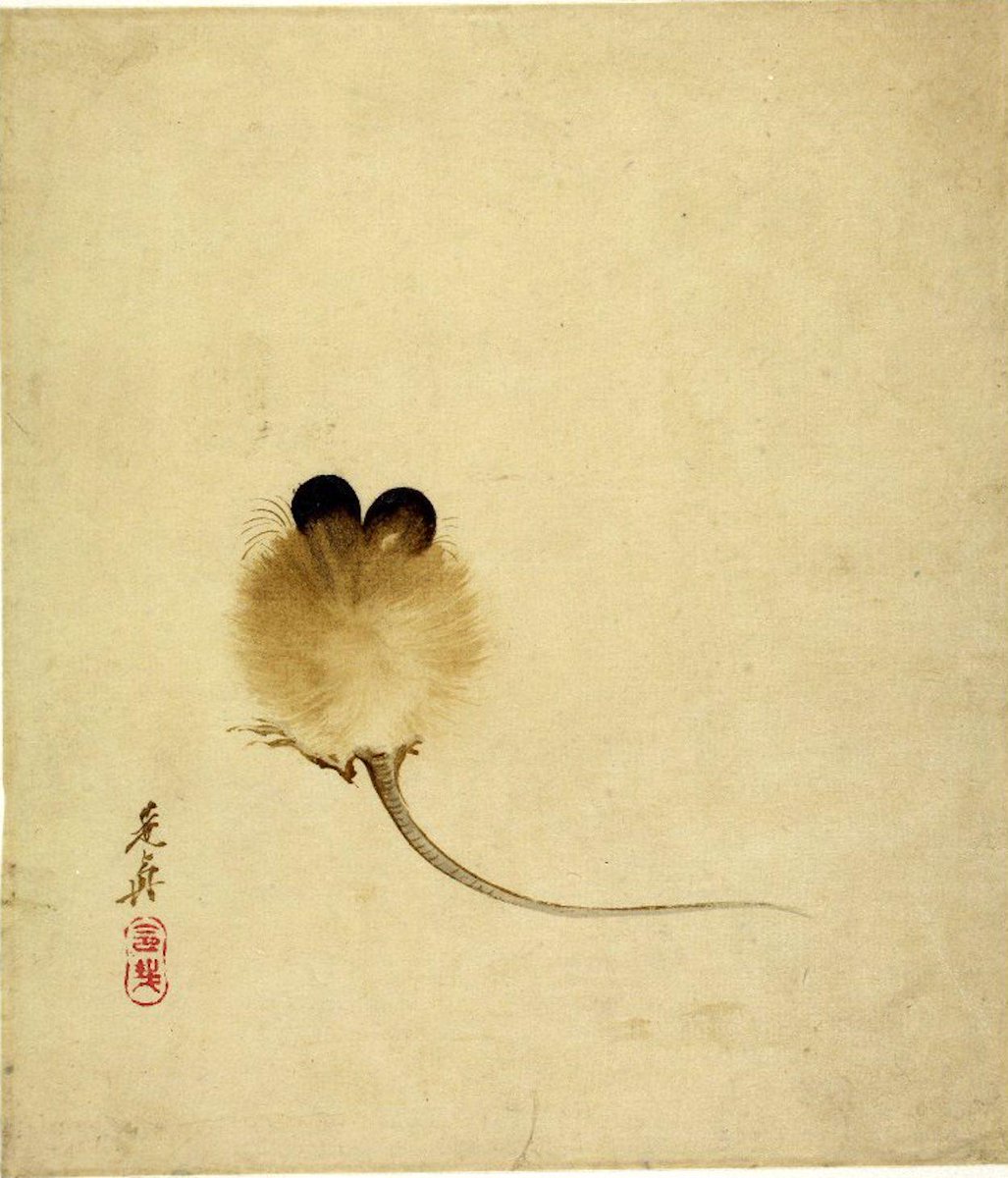 A painting of a mouse by Shibata Zeshin, created in Japan during the 19th century AD, currently housed in the collection of the British Museum.