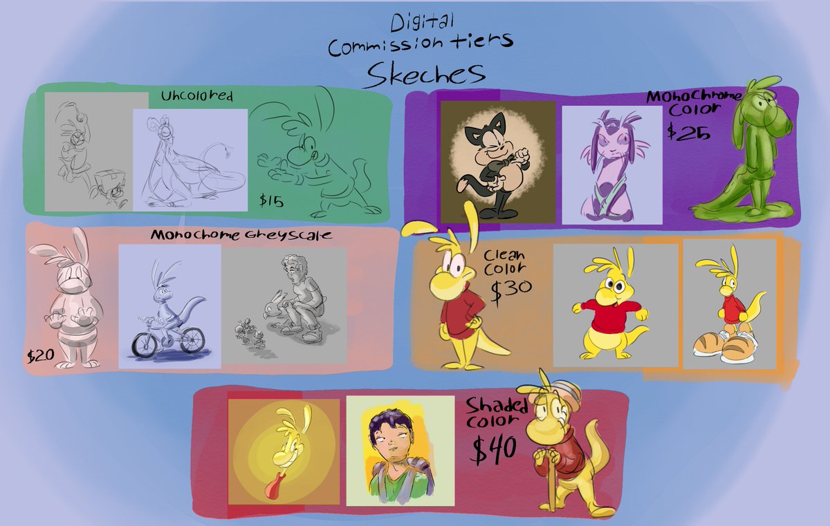 JGLizardsCorner's tweet image. (Mild CW: Some examples contain fatfur)
Here it is! The fully overhauled c0mm155ion Sh33t for the digital tiers with reduced prices are now online! I'll get the other links ready while I set things ready