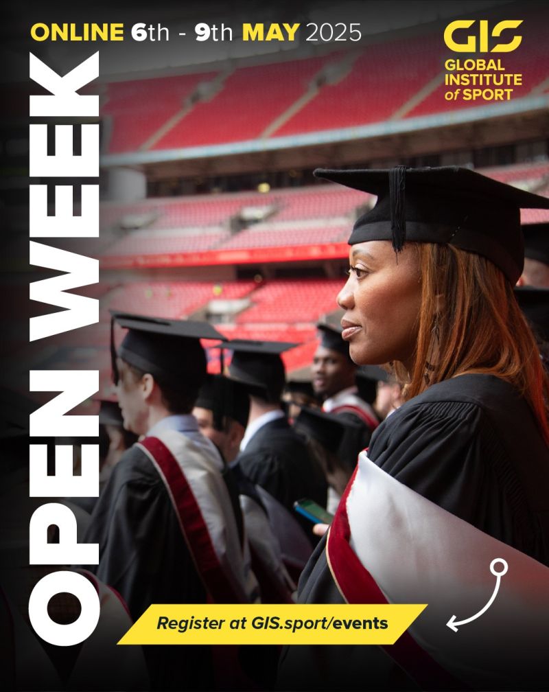 Your future in sport starts now. ⚽️

GIS Open Week begins tomorrow – dive into a week of insights, opportunities, and inspiration. 🙌

👉 GIS.sport/events