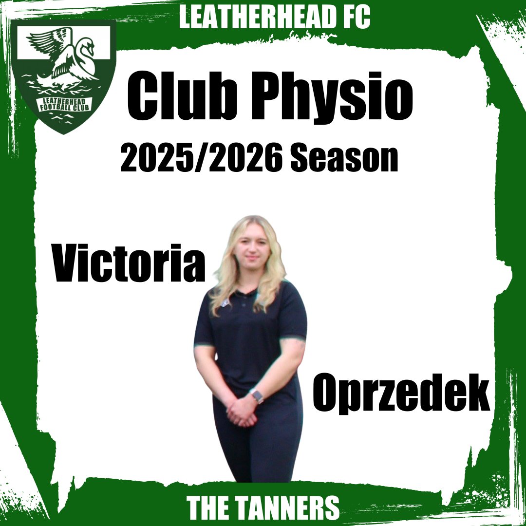 Leatherhead FC (@leatherheadfc) on Twitter photo We are delighted to confirm that <a href="/physio_victoria/">Victoria Oprzedek</a> will once again be on hand for next season, supporting the management team with player welfare. We are delighted to confirm that <a href="/physio_victoria/">Victoria Oprzedek</a> will once again be on hand for next season, supporting the management team with player welfare.