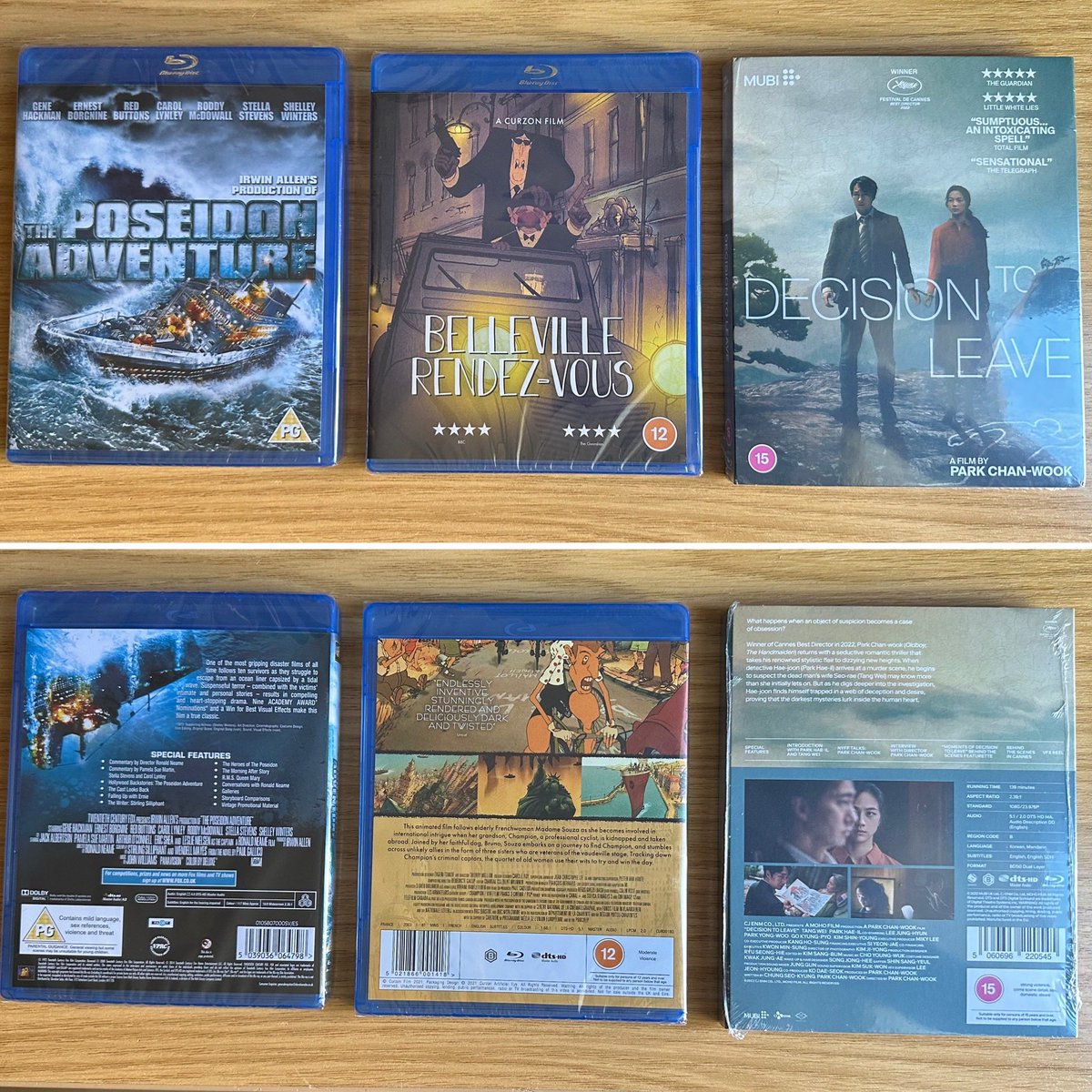 s77tux's tweet image. #LatestAdditions to my #BlurayCollection: classic disaster film #ThePoseidonAdventure; beautiful animation #BellevilleRendezvous; #ParkChanWook’s #DecisionToLeave, which will be a first-watch. #Bluray #PhysicalMedia #KeepDiscsAlive