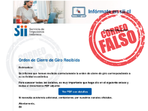 ¡NUEVO INTENTO DE SUPLANTACIÓN! ⚠️🛑
Ten mucho cuidado con este tipo de correos electrónicos que buscan suplantar mensajería del SII.
Si tienes dudas, revisa nuestros mensajes en sii.cl>MiSII.
NO hagas clic en accesos directos o vínculos.
Ayúdanos a difundir!