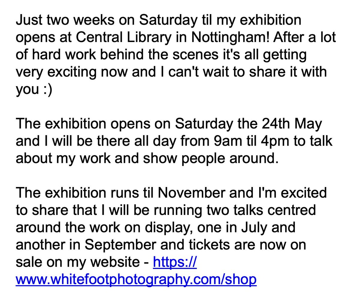Let me know if you can make it on the opening day.....I look forward to seeing some of you there :) 

#Nottingham #MyLifeinLight
