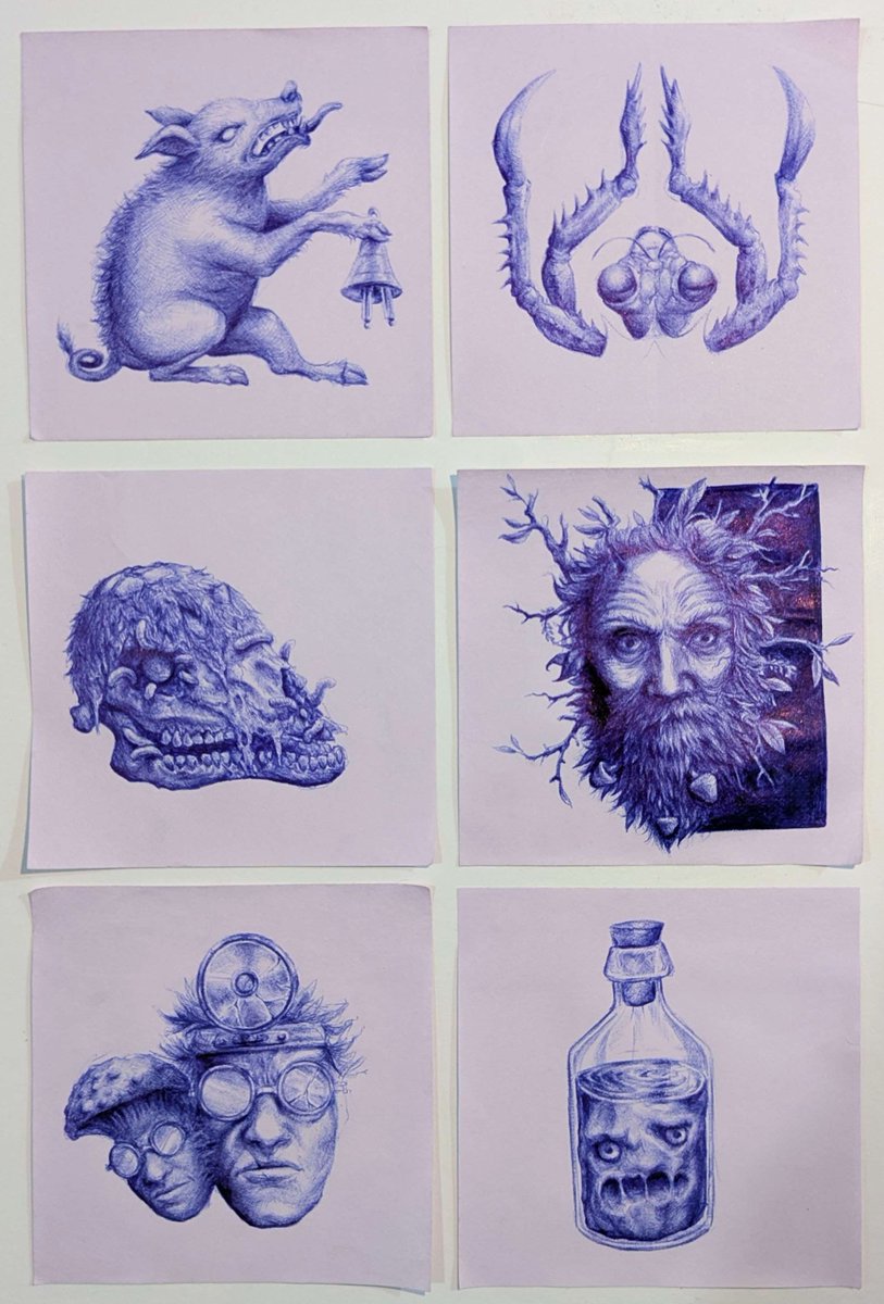 turntailart's tweet image. Even more Inscryption post-it drawings (sorry for the lighting on Leshy; the extra ink makes it a bit shiny)

#Inscryption #fanart