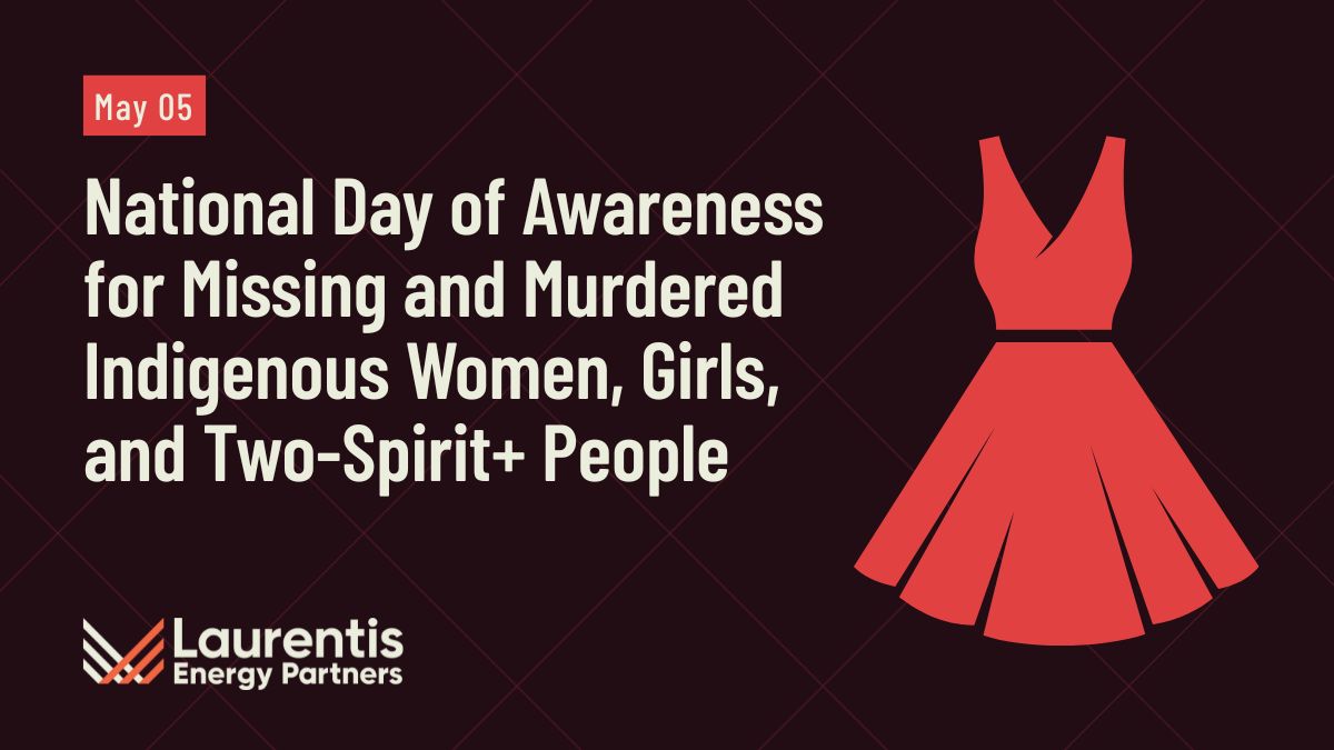 Today <a href="/LaurentisEnergy/">Laurentis</a> Partners honours #RedDressDay, remembering Missing &amp; Murdered Indigenous Women, Girls &amp; Two‑Spirit+ people (#MMIWG2S) across Canada. We stand with survivors and families and support efforts for justice, awareness and change.