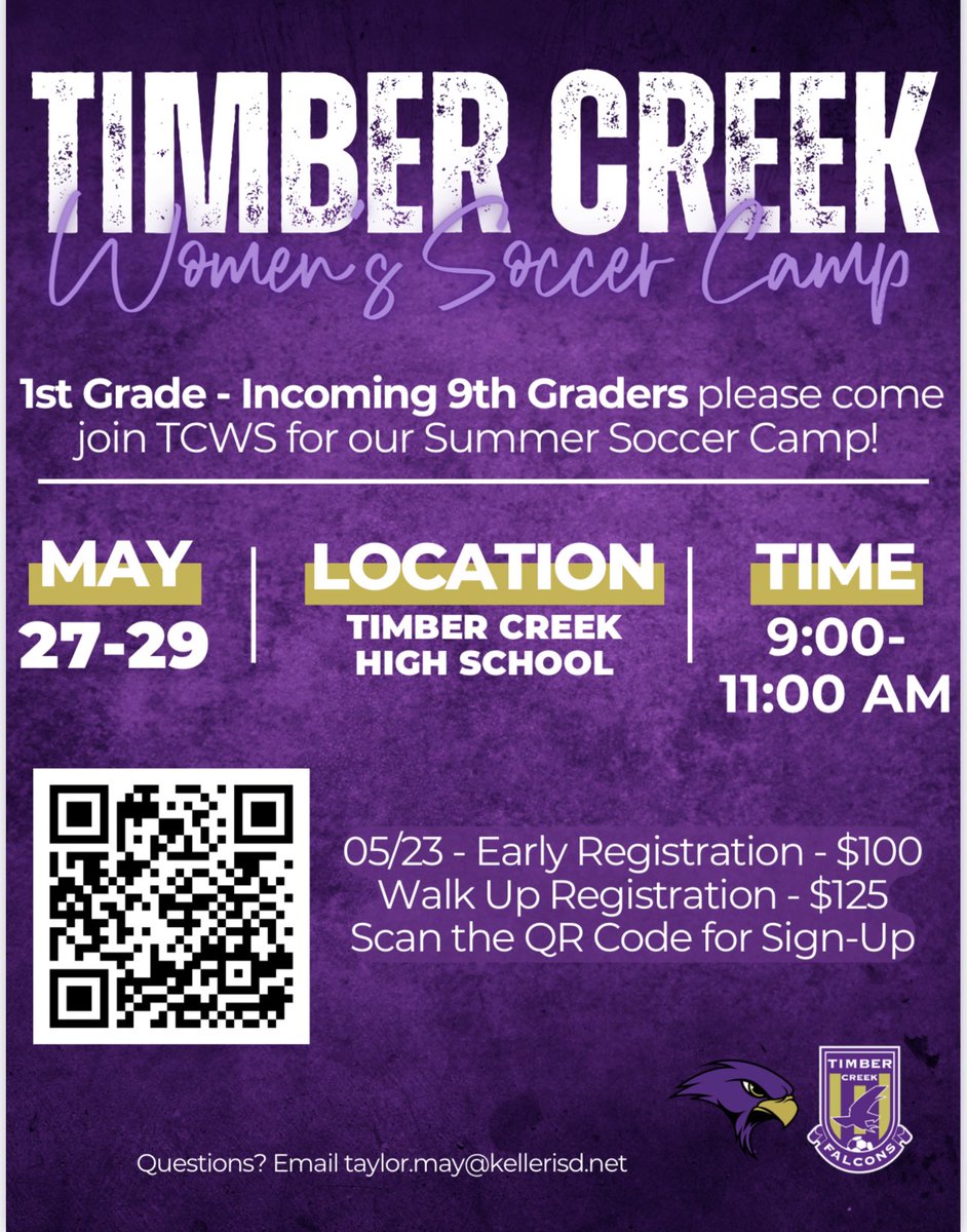 TCHS_WSOCCER's tweet image. ☀️Summer is coming!! ☀️
Be sure to join us for our soccer camp May 27-29! We can’t wait to see you there!
@TCHS_WAthletics @KISDAthletics