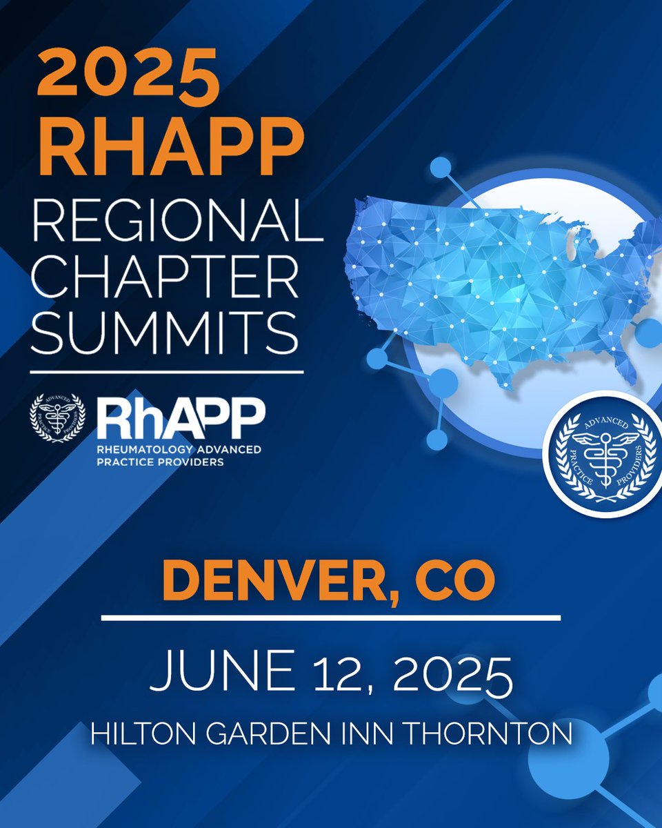 RhAPP Regionals are headed to Denver on June 12, 2025! Get the latest updates in rheumatology and connect with fellow APPs at this can’t-miss event.

Register today: loom.ly/1-E3EsI 🏔️