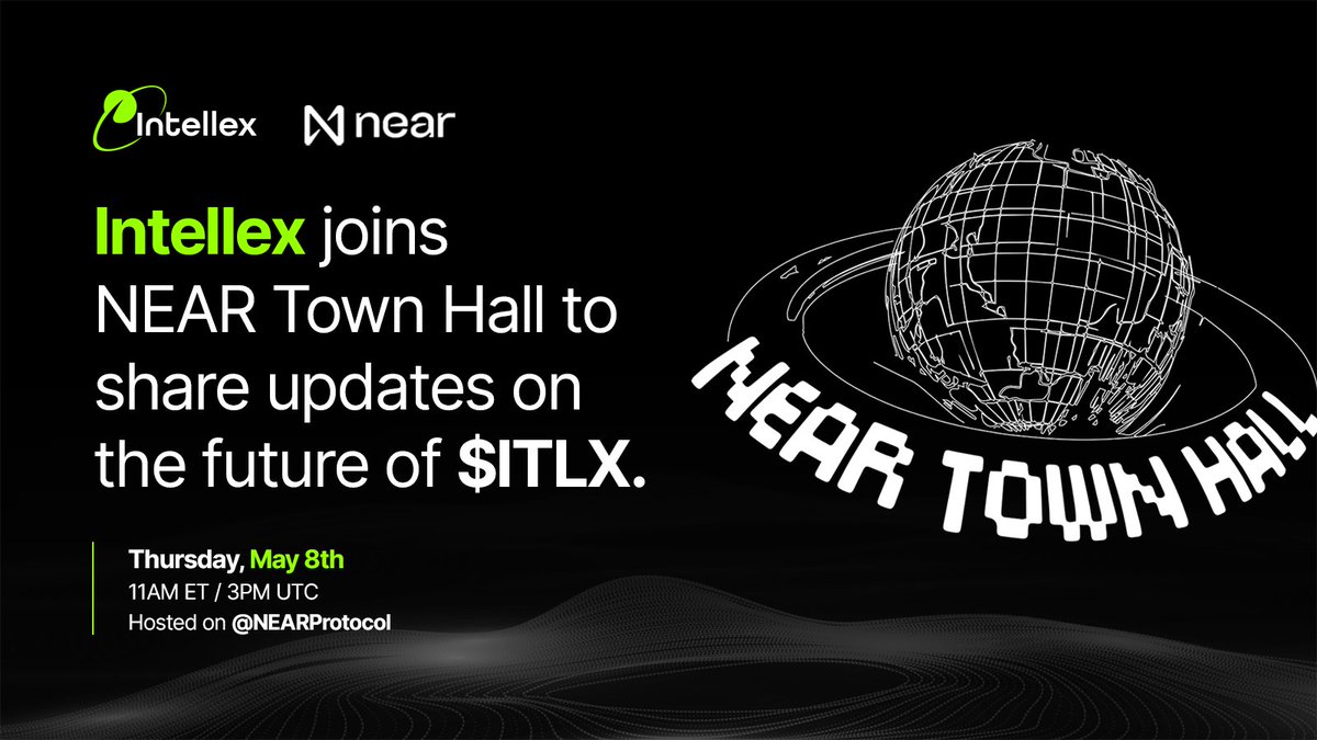 intellex_xyz's tweet image. Big news — Intellex is joining this month’s #NEARTownHall!

Our CEO, Eric Hillerbrand, will share what’s next for $ITLX and how Intellex is helping shape the future of AI on NEAR.

📅 May 8th | ⏰ 11AM ET / 3PM UTC

Join the conversation on @NEARProtocol &amp;amp; @NEARWEEK.