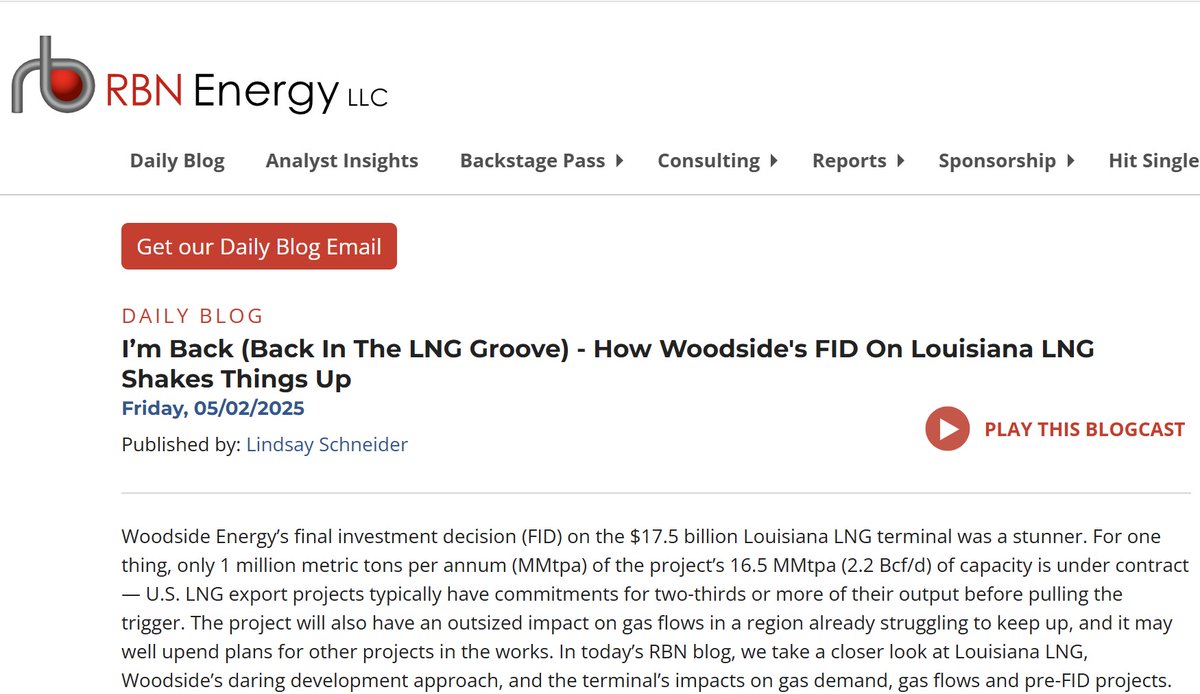 ShannonAJ1's tweet image. Woodside was able to green light a $17.5 Billion Louisiana LNG Terminal even though only a small fraction of their expected volumes are under contract (usually 2/3 would be contracted before FID). They expect to ship in 2029!
This is what's possible when there is certainty.…