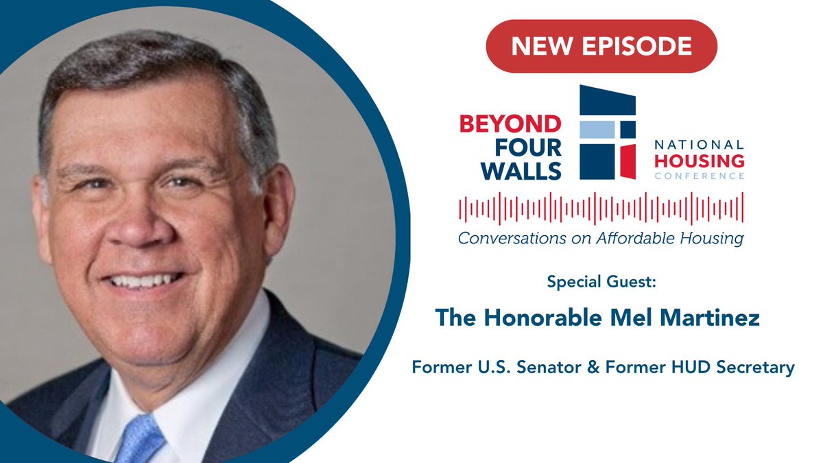 🌟 Honoree Spotlight: The Hon. Mel Martinez — former U.S. Senator &amp; HUD Secretary — will receive NHC’s Carl A.S. Coan, Sr. Award at the #HousingOscars! Hear his inspiring story on #BeyondFourWalls 🎙️: nhc.org/former-senator…