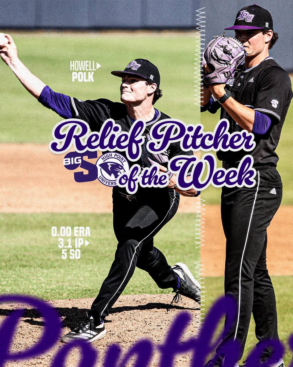 𝐑𝐞𝐥𝐢𝐞𝐟 𝐏𝐢𝐭𝐜𝐡𝐞𝐫 𝐨𝐟 𝐭𝐡𝐞 𝐖𝐞𝐞𝐤 🔋

Polk earned the save after shutting down the Blue Hose bats on Sunday afternoon 💪

#GoHPU