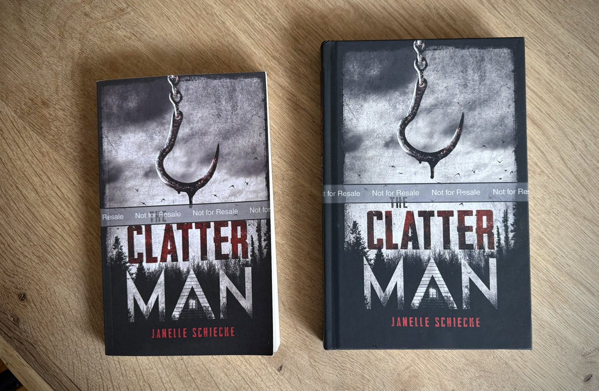 The Clatter Man will be available in paperback and hardcover tomorrow, and here’s a pic of both just for reference 🪝🩸