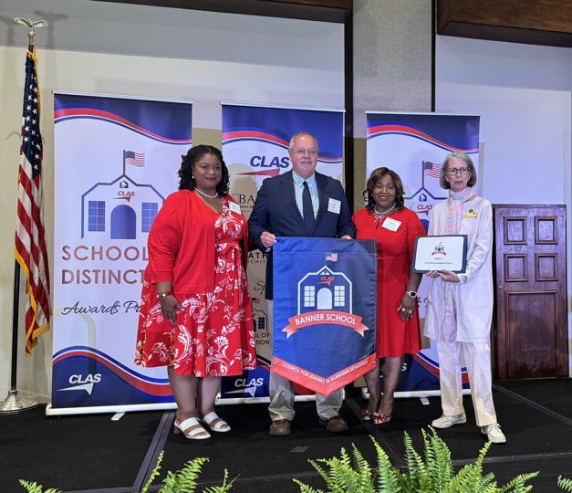 TimWebb63's tweet image. GSMS is honored to be recognized as one of thirty-two CLAS Schools of Distinction and selected one of eight CLAS Banner Schools in Alabama today!