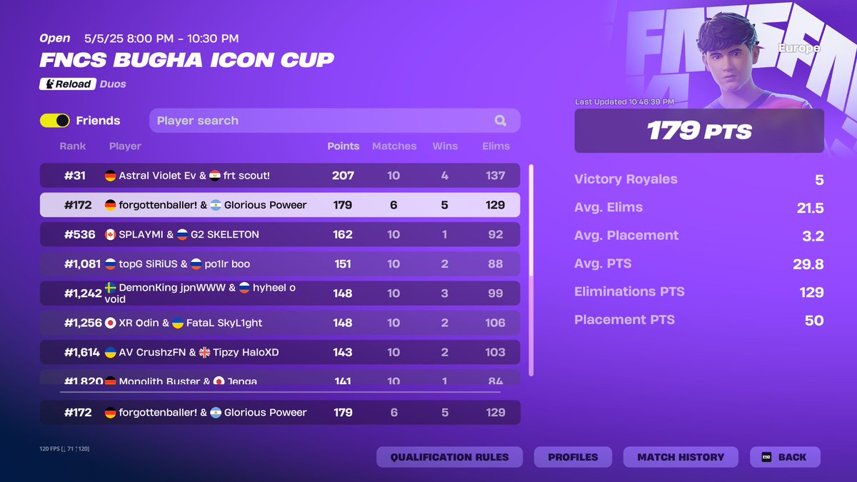 free skin ,1.3 hours late start 
@PoweerFN