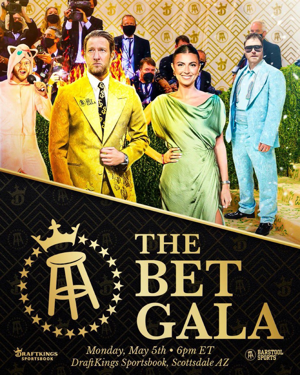 Barstool Sports (@barstoolsports) on Twitter photo THE BET GALA
Tune in tonight at 6pm ET on Barstool Sports channels for a night of glitz, glamour and gambling hosted by <a href="/stoolpresidente/">Dave Portnoy</a> and <a href="/BarstoolFran/">Francesca</a>
High stakes and even higher style.
Presented by <a href="/DraftKings/">DraftKings</a> #DKPartner THE BET GALA
Tune in tonight at 6pm ET on Barstool Sports channels for a night of glitz, glamour and gambling hosted by <a href="/stoolpresidente/">Dave Portnoy</a> and <a href="/BarstoolFran/">Francesca</a>
High stakes and even higher style.
Presented by <a href="/DraftKings/">DraftKings</a> #DKPartner