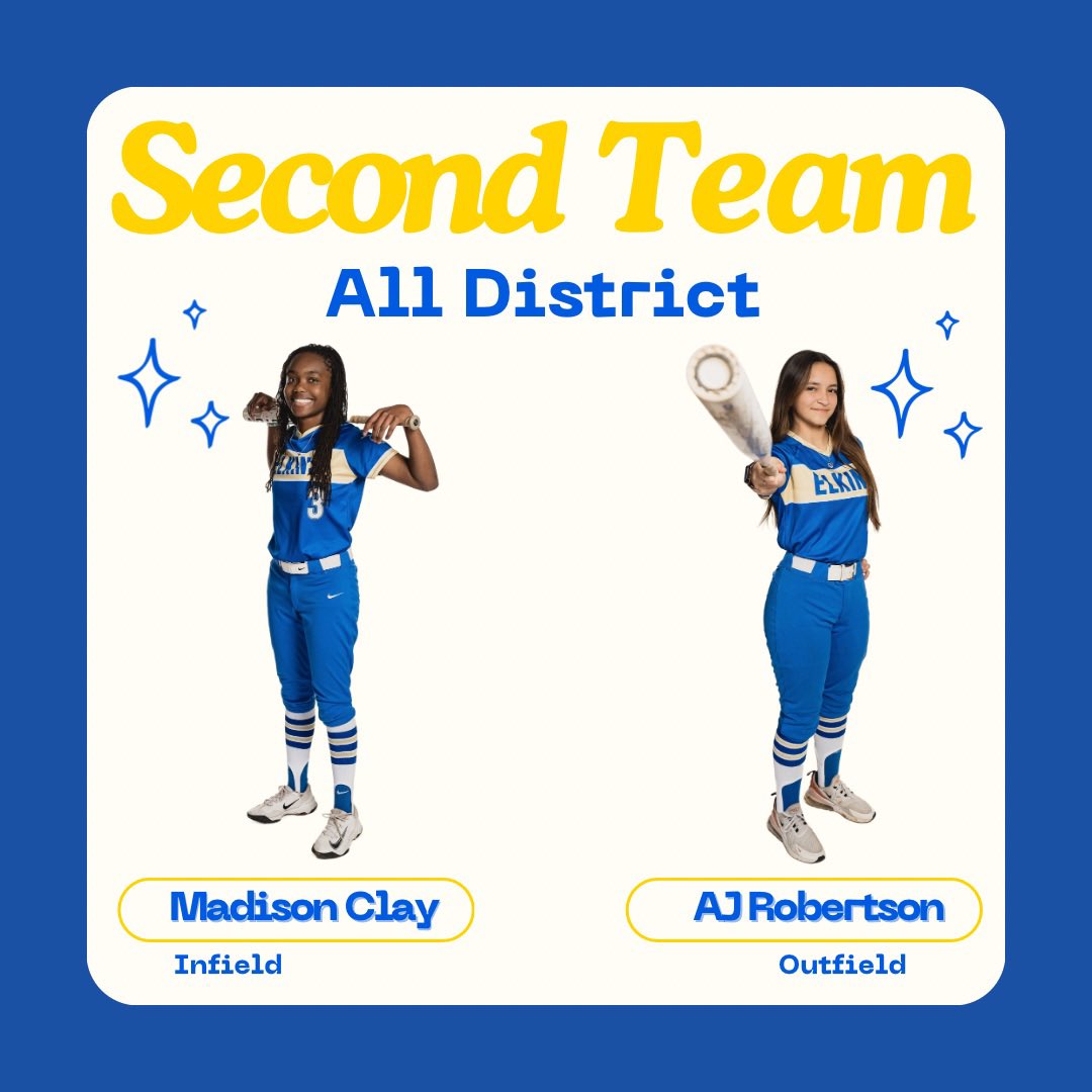 Congratulations to our two Second Team All District players!! Madison Clay infield and AJ Robertson outfield