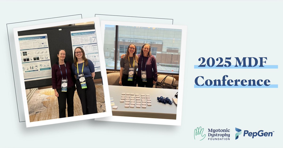 PepGen (@pepgentx) on Twitter photo Last weekend, we attended <a href="/MyotonicStrong/">Myotonic Dystrophy Foundation</a>'s Annual Conference, and left feeling inspired by the incredible members of the #DM1 community. Last weekend, we attended <a href="/MyotonicStrong/">Myotonic Dystrophy Foundation</a>'s Annual Conference, and left feeling inspired by the incredible members of the #DM1 community.