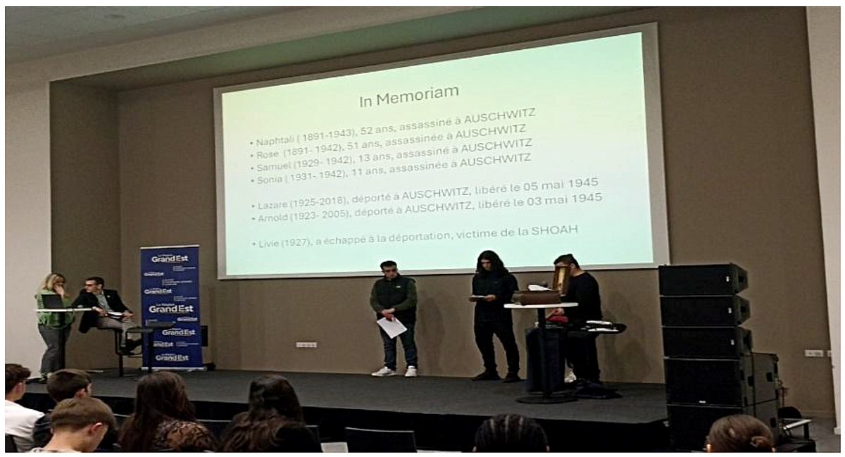 LBPascalForbach's tweet image. 🕯️ Restitution du projet #Shoah à Metz – 28 avril 2025
Une journée marquante autour de la mémoire, de l’histoire et de l’engagement des jeunes générations.
Merci à nos élèves et aux 24 lycées participants pour la richesse des échanges et des productions.
@pf_mourier
@cabbeke