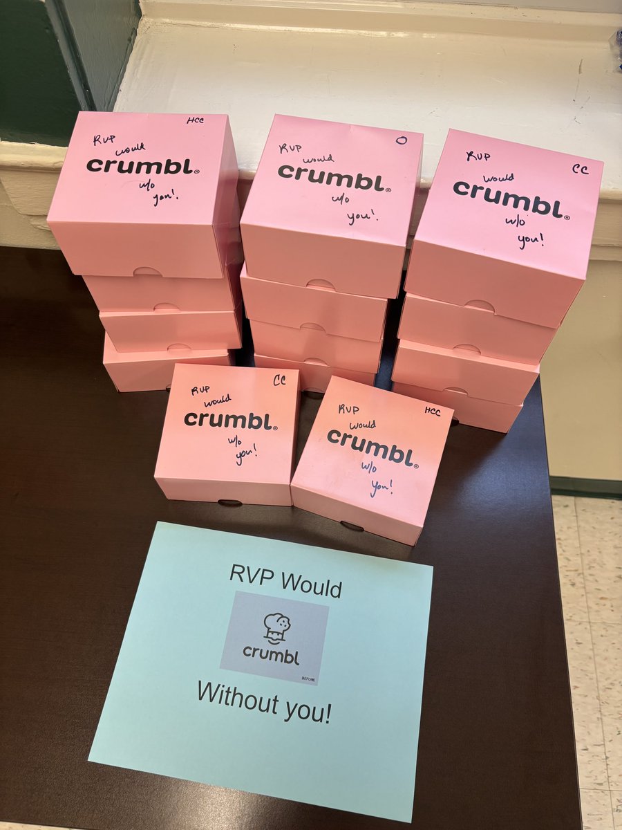 Day 1 of teacher appreciation week: RVP would “Crumbl” without you!” 

I’m so fortunate to have the staff I do! 

<a href="/FCPSMaryland/">FCPS-MD</a>
