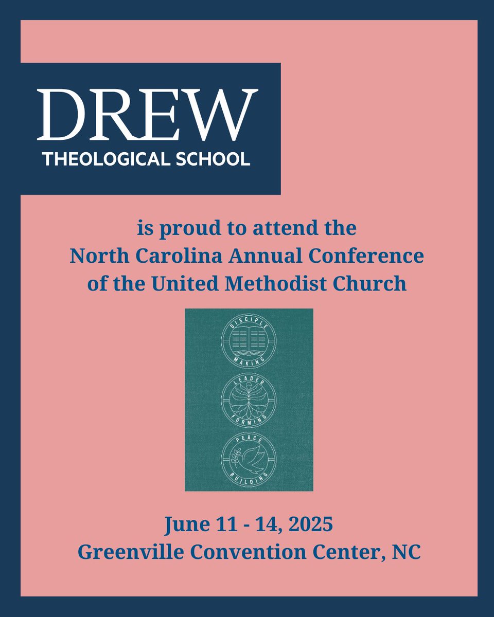#DrewTheo is proud to attend the upcoming United Methodist Annual Conferences of Greater New Jersey, Eastern Pennsylvania, Susquehanna, New York, and North Carolina! Stop by the Drew table to pick up some new swag, learn about continuing your education, and connect with alums.