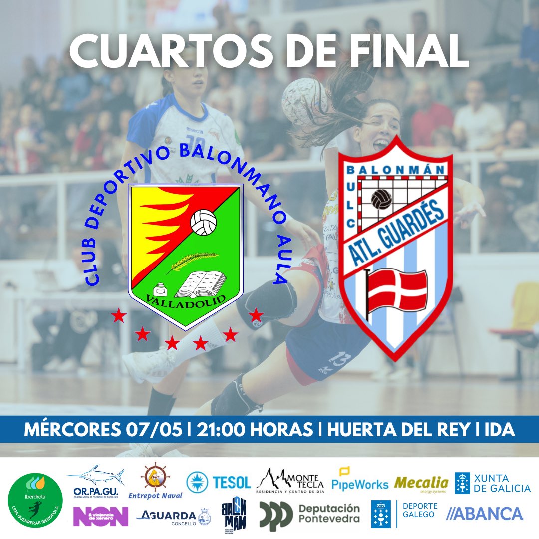 Mecalia Atlético Guardés (@atlguardes_ofic) on Twitter photo Nova semana, novos obxectivos. Este mércores, primeiro exame polo título ligueiro 💪 Precisamos todo o voso apoio dende a distancia 🔥
🆚 <a href="/BmAulaCultural/">CD Balonmano Aula</a>
🗓️ Mércores 7 de maio
🕘 21:00 horas
📍 Pavillón Huerta del Rey
📺 <a href="/teledeporte/">Teledeporte</a>
#OLegadoContinúa Nova semana, novos obxectivos. Este mércores, primeiro exame polo título ligueiro 💪 Precisamos todo o voso apoio dende a distancia 🔥
🆚 <a href="/BmAulaCultural/">CD Balonmano Aula</a>
🗓️ Mércores 7 de maio
🕘 21:00 horas
📍 Pavillón Huerta del Rey
📺 <a href="/teledeporte/">Teledeporte</a>
#OLegadoContinúa