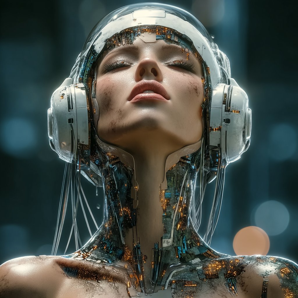 PavolCzako's tweet photo. "Awakening the digital mind—where humanity merges with technology." 🤖🧠

#DreamsByAI #AIart  #cyberpunk  #midjourney https://t.co/c80obV7VK6