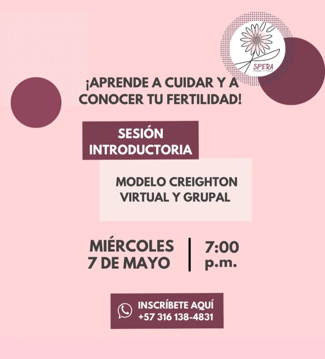 Fund_DeNacer's tweet photo. 🟣🟣🟣 Te gustaría conocer una forma natural y efectiva de entender tu fertilidad y cuidar tu salud sexual? Te invitamos a nuestea sesión introductoria sobre el #ModeloCreighton 🟣🟣🟣 #SperaFertilityCare #FundaciónDerechoANacer https://t.co/oYrjw0ldMB