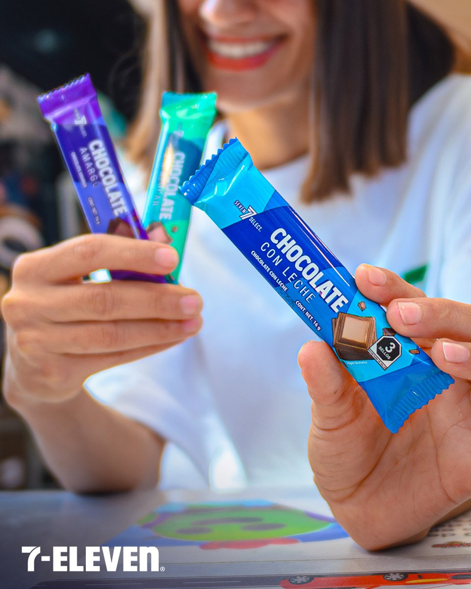 7ElevenMexico's tweet image. Así de sencillo gánate su sonrisa: ve al Seven, aprovecha el 3×2 en chocolates #7Select y compártele. 😃🍫