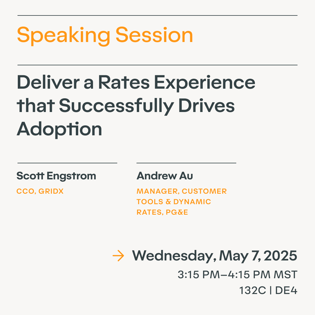 GridX (@gridxinc) on Twitter photo GridX is heading to <a href="/iucx_live/">Innovate UtilityCX</a>, and we're ready to show you how digital rates can take your programs further, faster.
Learn how you can level up your rates experience ๐ hubs.li/Q03l5D990
See what to expect from us this week ๐ GridX is heading to <a href="/iucx_live/">Innovate UtilityCX</a>, and we're ready to show you how digital rates can take your programs further, faster.
Learn how you can level up your rates experience ๐ hubs.li/Q03l5D990
See what to expect from us this week ๐