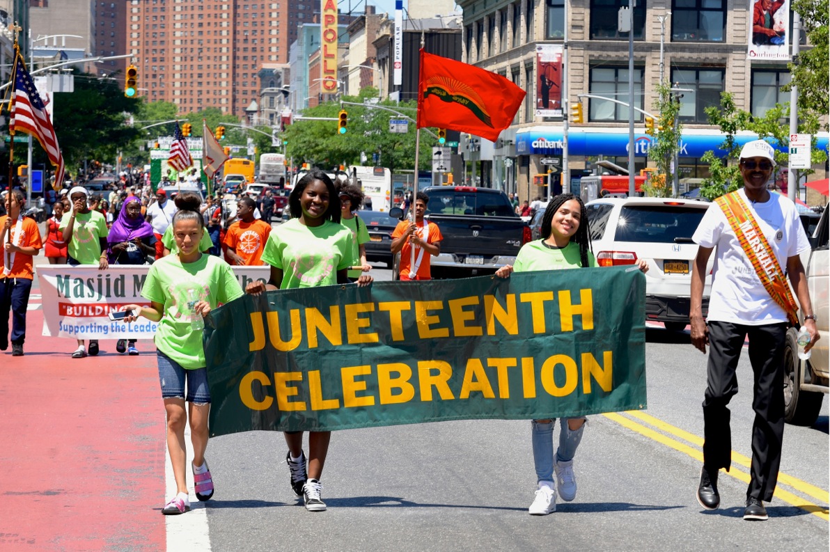 ColumbiaGCP's tweet image. Juneteenth honors Black freedom and resilience. This year, NYC is celebrating with the Juneteenth March, a 5K in Central Park. All proceeds support the Harlem Center, a powerful initiative to uplift Black health and well-being. Read more here: juneteenthmarch.org/about
#Juneteenth