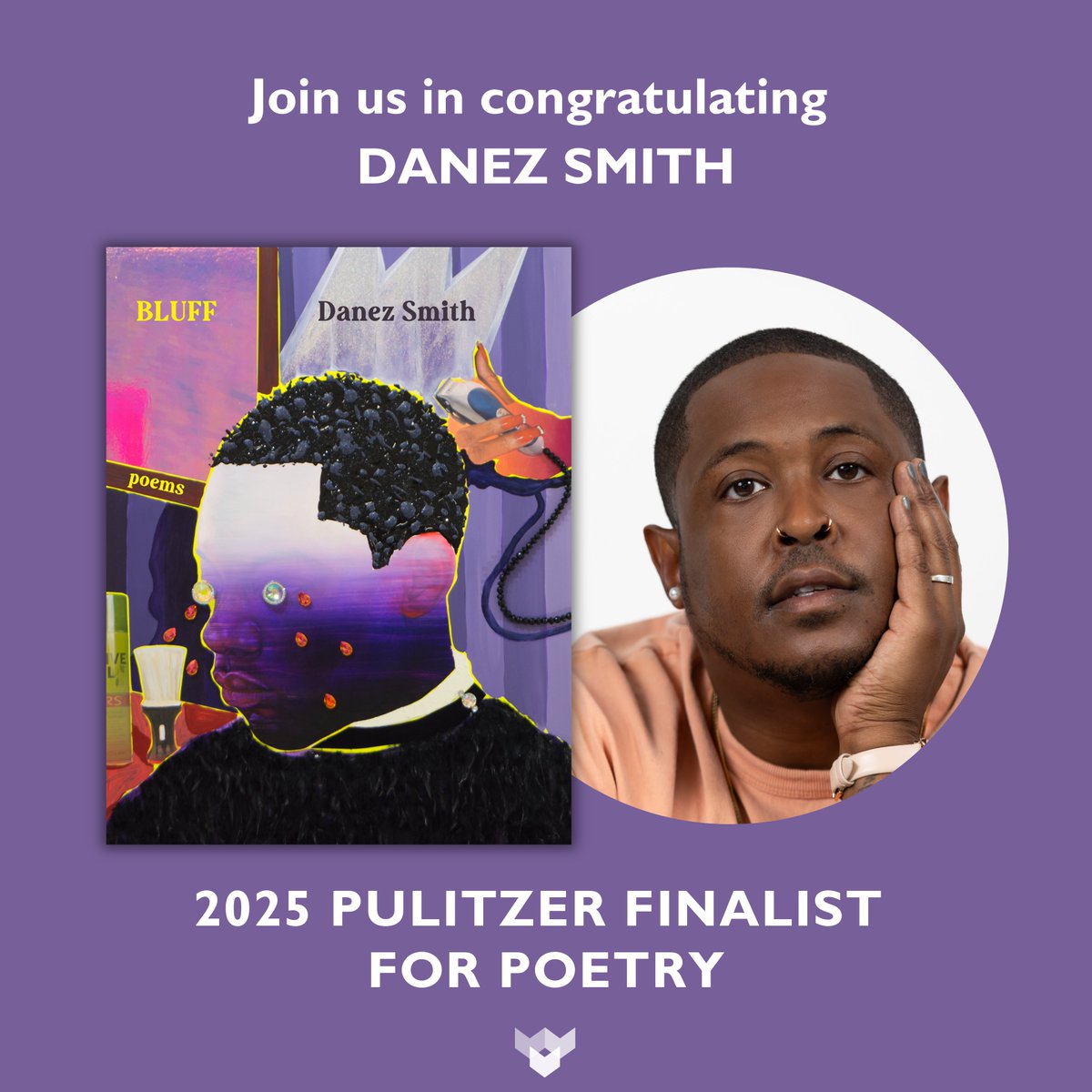 Graywolf Press (@graywolfpress) on Twitter photo Join us in congratulating <a href="/DanezSmith/">Danez Smith aka Hennyfurr Lopez</a>! BLUFF is a Pulitzer finalist for Poetry 🎉🎉🎉
pulitzer.org/prize-winners-… Join us in congratulating <a href="/DanezSmith/">Danez Smith aka Hennyfurr Lopez</a>! BLUFF is a Pulitzer finalist for Poetry 🎉🎉🎉
pulitzer.org/prize-winners-…