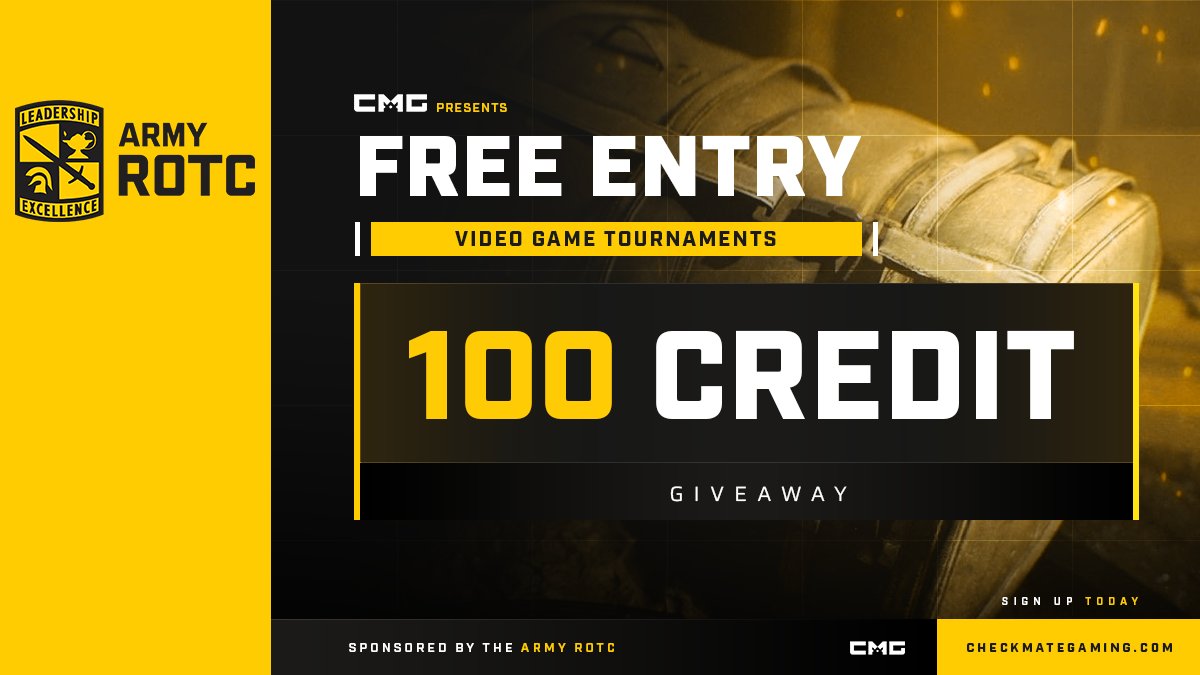 Who wants FREE tournament entries?

Retweet &amp; Reply CMG Username

Ends Sunday 8PM EST

checkmategaming.com