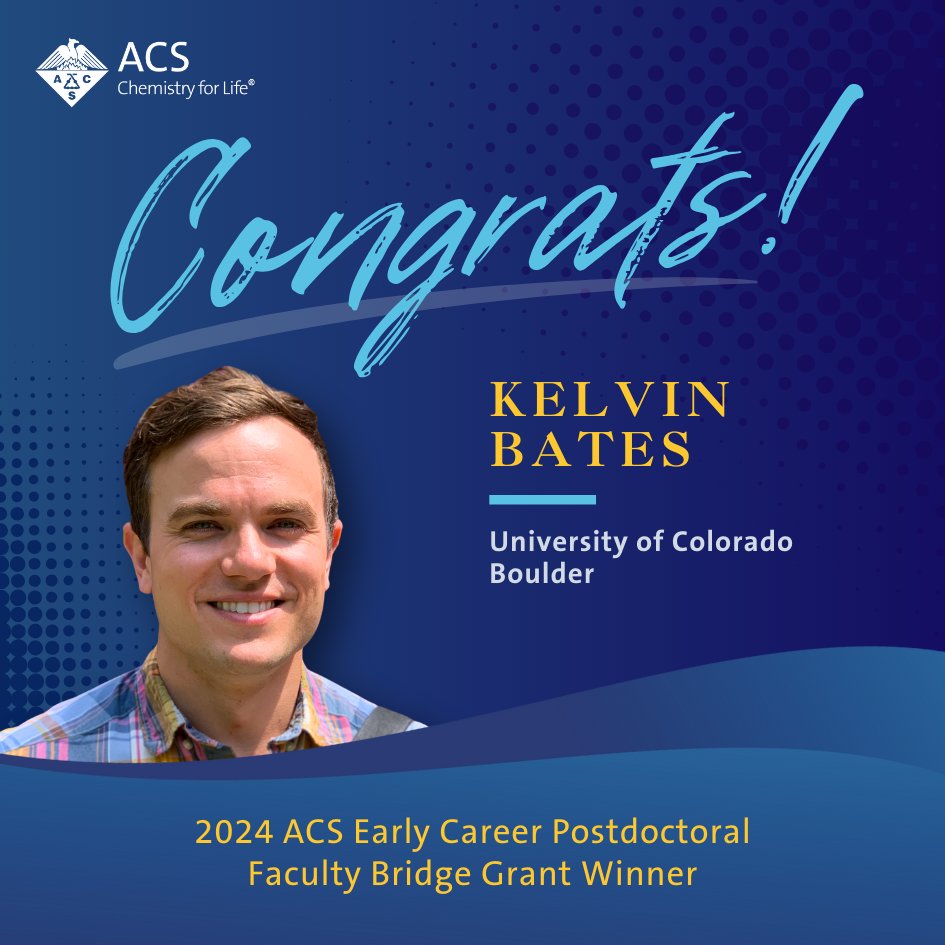 ACS Green Chemistry Institute (@acsgci) on Twitter photo π Congrats to the ACS Early Career Postdoctoral-Faculty Bridge Grant winners! Today, we feature Dr. Kelvin Bates from <a href="/CUBoulder/">CU Boulder π¦¬</a>. His research focuses on designing atmospherically friendly alternatives to harmful chemicals. #CleanAir brnw.ch/21wSqEA π Congrats to the ACS Early Career Postdoctoral-Faculty Bridge Grant winners! Today, we feature Dr. Kelvin Bates from <a href="/CUBoulder/">CU Boulder π¦¬</a>. His research focuses on designing atmospherically friendly alternatives to harmful chemicals. #CleanAir brnw.ch/21wSqEA