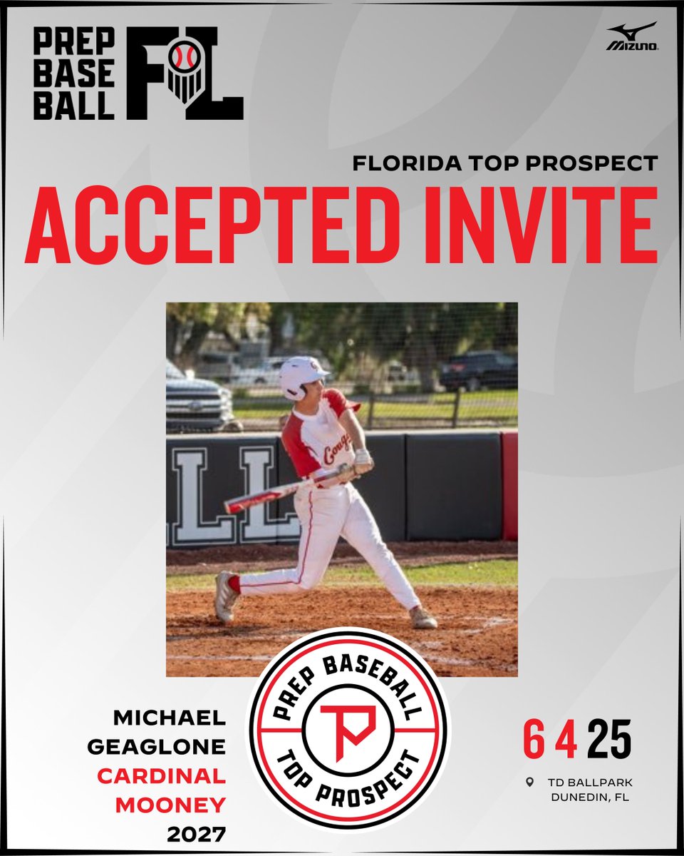 Prep Baseball Florida (@prepbaseballfl) on Twitter photo 𝐓𝐨𝐩 𝐏𝐫𝐨𝐬𝐩𝐞𝐜𝐭 𝐆𝐚𝐦𝐞𝐬 ☀️
'27 Michael Geaglone (<a href="/MichaelGeaglone/">Michael Geaglone</a>) will be at the FL Top Prospect Games, June 4 at TD Ballpark.
#FLTPG25 will serve as the main identifier for the '25 Future Games & Southeast Super Sophomore Games.
Request invite ⤵️ 𝐓𝐨𝐩 𝐏𝐫𝐨𝐬𝐩𝐞𝐜𝐭 𝐆𝐚𝐦𝐞𝐬 ☀️
'27 Michael Geaglone (<a href="/MichaelGeaglone/">Michael Geaglone</a>) will be at the FL Top Prospect Games, June 4 at TD Ballpark.
#FLTPG25 will serve as the main identifier for the '25 Future Games & Southeast Super Sophomore Games.
Request invite ⤵️