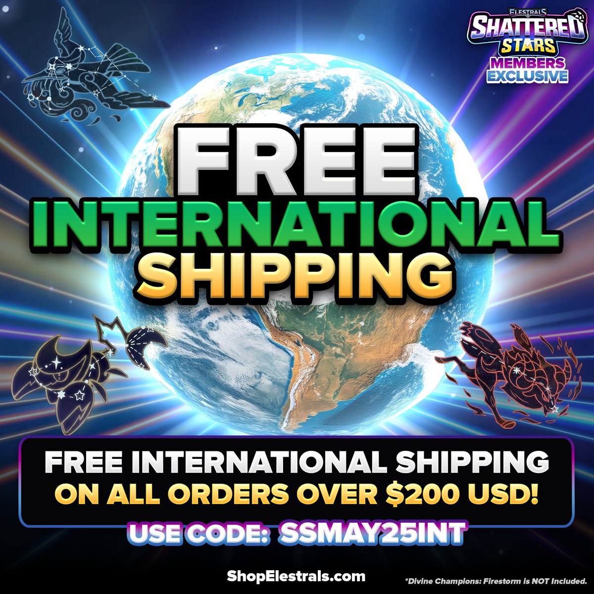 📦FREE SHIPPING is Now Available!

For a limited-time only! Shattered Stars Subscribers can take advantage of our FREE Shipping promotion! ✈️

🌎USA - Code: SSMAY25
🌍International - Code: SSMAY25INT
🗓️Promotion Ends May 31st!

🛒Place your orders TODAY!  elestra.ls/tySoqlt