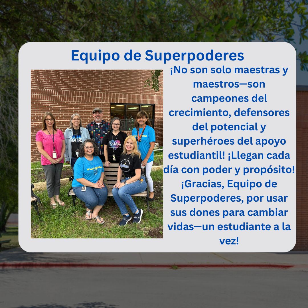 This week, we celebrate the heart of WBE—our amazing staff! 💙 Each day, we’ll spotlight teams who pour their love, passion, and energy into our students and families. WBE feels like home because of YOU. Thank you!#WeAreWBE #InOurEra <a href="/ANegretePrin/">Angelica Negrete</a> <a href="/myam2/">Dr. Mya Mercer</a> <a href="/RoundRockISD/">Round Rock ISD</a>