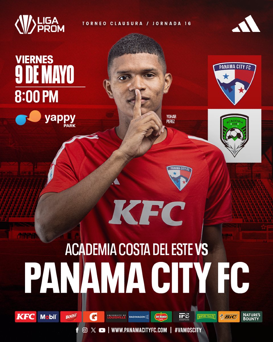 panamacityfc_'s tweet image. ¡Jornada 16!🏠⚡️- @liga_prom
Este viernes jugamos en casa
🗓️ Fecha: Viernes 9 de Mayo
🏟️ Lugar: Yappy Park
⏱️ Hora: 8:00 PM
#VamosCity