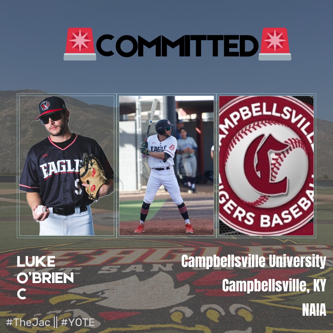 Mt. San Jacinto College Baseball (@msjcbaseball) on Twitter photo ๐จ๐๐จ๐ฆ๐ฆ๐ข๐ญ๐ฆ๐๐ง๐ญ ๐๐ฅ๐๐ซ๐ญ๐จ
๐๐ฎ๐ค๐ ๐โ๐๐ซ๐ข๐๐ง (<a href="/LukeOBrien08/">Luke OโBrien</a>)
๐๐จ๐ฉ๐ก๐จ๐ฆ๐จ๐ซ๐ || ๐๐๐ญ๐๐ก๐๐ซ
Congratulations to Luke on earning a scholarship to NAIA Campbellsville Universityโผ๏ธ (<a href="/CTigersBaseball/">Campbellsville University Tigers Baseball</a>)
#TheJac || #YOTE
๐ฆ
๐จ๐๐จ๐ฆ๐ฆ๐ข๐ญ๐ฆ๐๐ง๐ญ ๐๐ฅ๐๐ซ๐ญ๐จ
๐๐ฎ๐ค๐ ๐โ๐๐ซ๐ข๐๐ง (<a href="/LukeOBrien08/">Luke OโBrien</a>)
๐๐จ๐ฉ๐ก๐จ๐ฆ๐จ๐ซ๐ || ๐๐๐ญ๐๐ก๐๐ซ
Congratulations to Luke on earning a scholarship to NAIA Campbellsville Universityโผ๏ธ (<a href="/CTigersBaseball/">Campbellsville University Tigers Baseball</a>)
#TheJac || #YOTE
๐ฆ