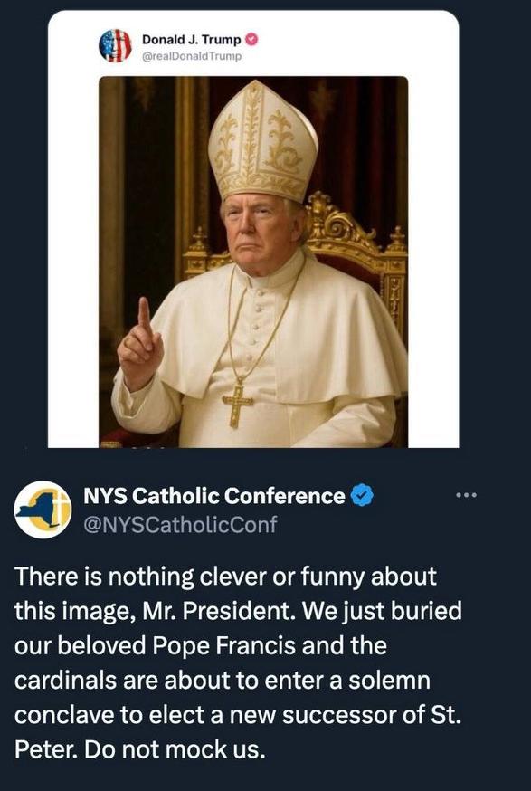 ReuseEverything's tweet image. The first person who offended the Catholics, in this video, is Trump!